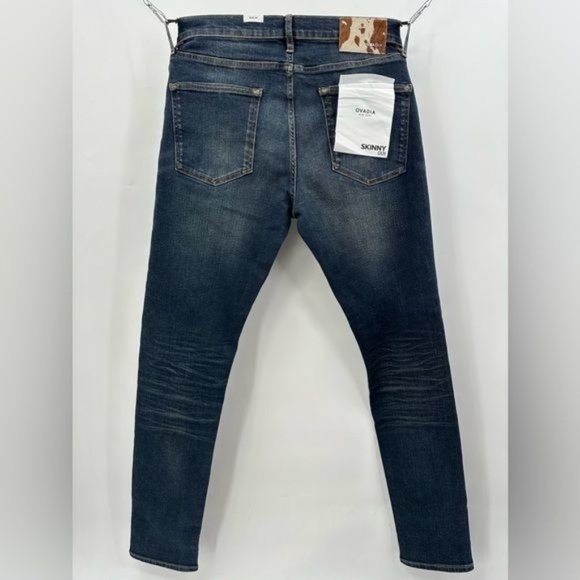 Ovadia New York 001 Skinny Dark Wash Blue Jeans Size 34x33 $250 NWT (A4) - Picture 3 of 11
